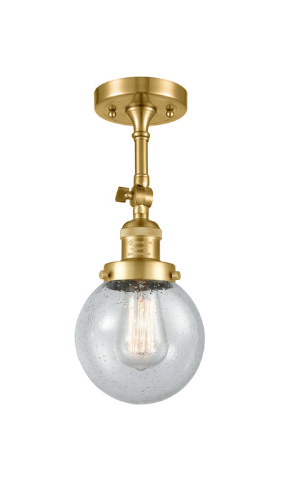 Innovations 201F-SG-G204-6 One Light Semi-Flush Mount, Satin Gold