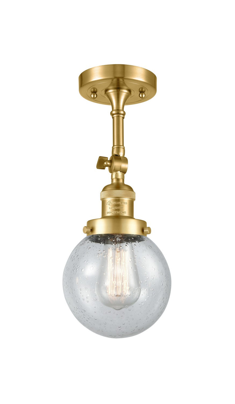 Innovations 201F-SG-G204-6-LED LED Semi-Flush Mount, Satin Gold