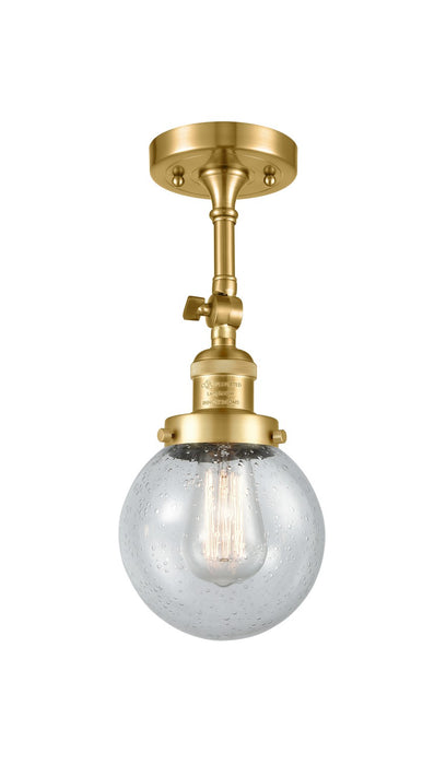 Innovations 201F-SG-G204-6-LED LED Semi-Flush Mount, Satin Gold
