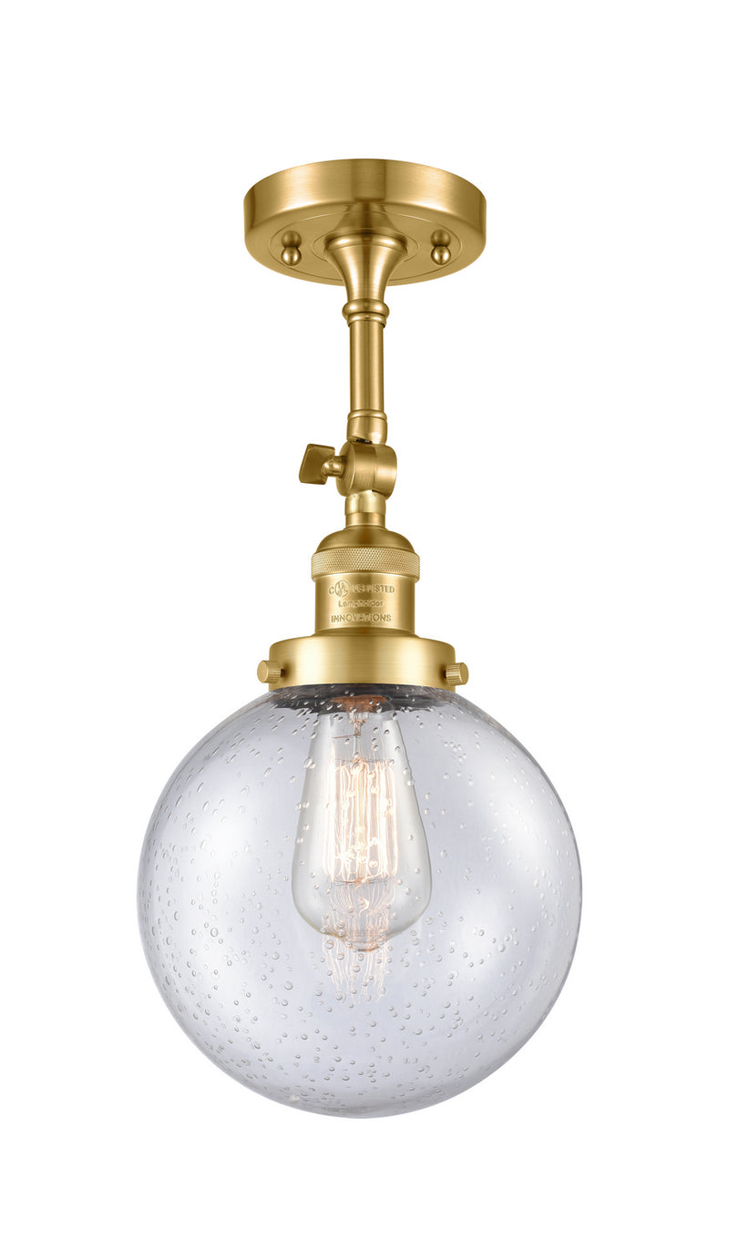 Innovations 201F-SG-G204-8 One Light Semi-Flush Mount, Satin Gold