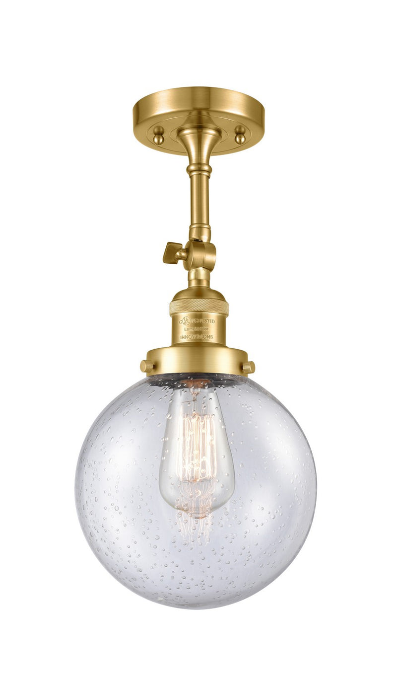 Innovations 201F-SG-G204-8-LED LED Semi-Flush Mount, Satin Gold
