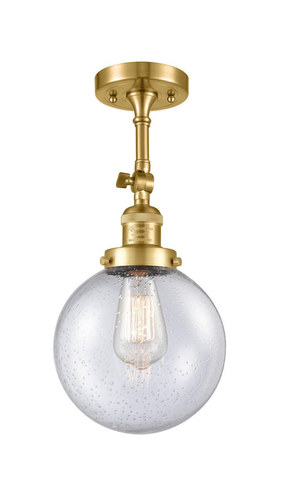 Innovations 201F-SG-G204-8-LED LED Semi-Flush Mount, Satin Gold