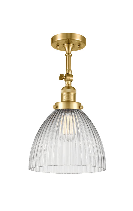 Innovations 201F-SG-G222 One Light Semi-Flush Mount, Satin Gold