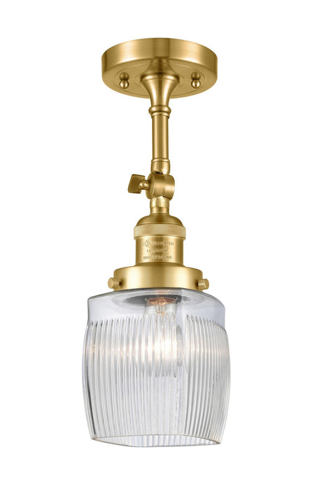 Innovations 201F-SG-G302-LED LED Semi-Flush Mount, Satin Gold