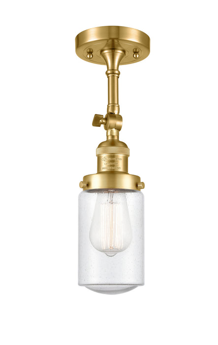 Innovations 201F-SG-G314 One Light Semi-Flush Mount, Satin Gold