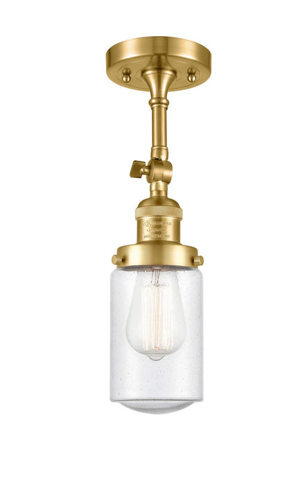 Innovations 201F-SG-G314-LED LED Semi-Flush Mount, Satin Gold