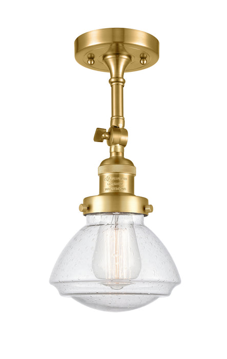 Innovations 201F-SG-G324 One Light Semi-Flush Mount, Satin Gold