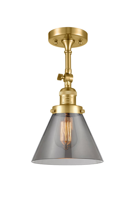 Innovations 201F-SG-G43 One Light Semi-Flush Mount, Satin Gold