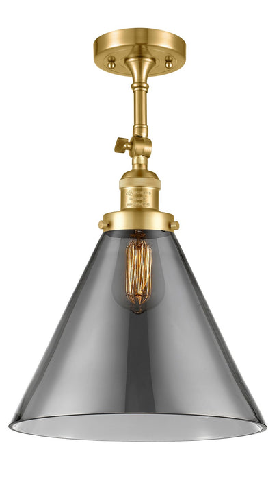 Innovations 201F-SG-G43-L One Light Semi-Flush Mount, Satin Gold