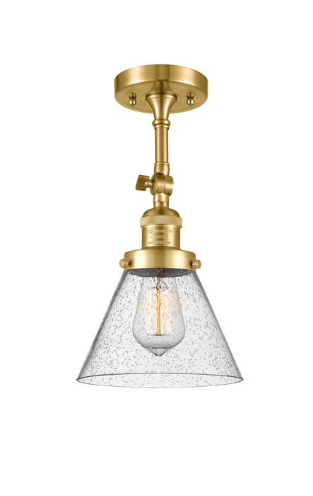 Innovations 201F-SG-G44 One Light Semi-Flush Mount, Satin Gold