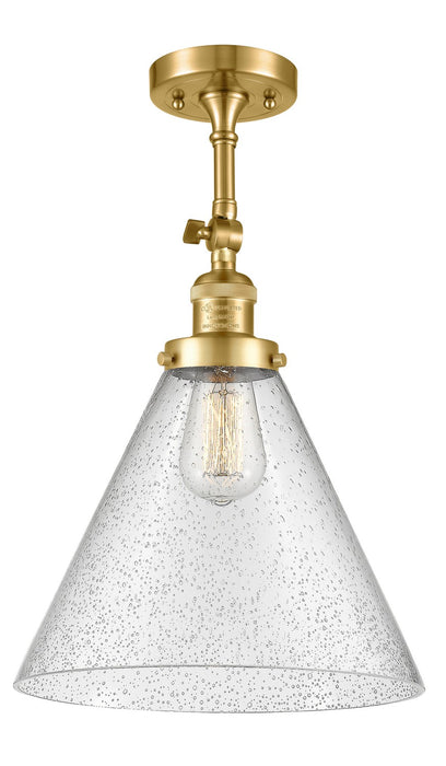 Innovations 201F-SG-G44-L One Light Semi-Flush Mount, Satin Gold