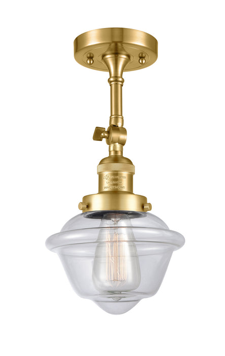 Innovations 201F-SG-G532 One Light Semi-Flush Mount, Satin Gold