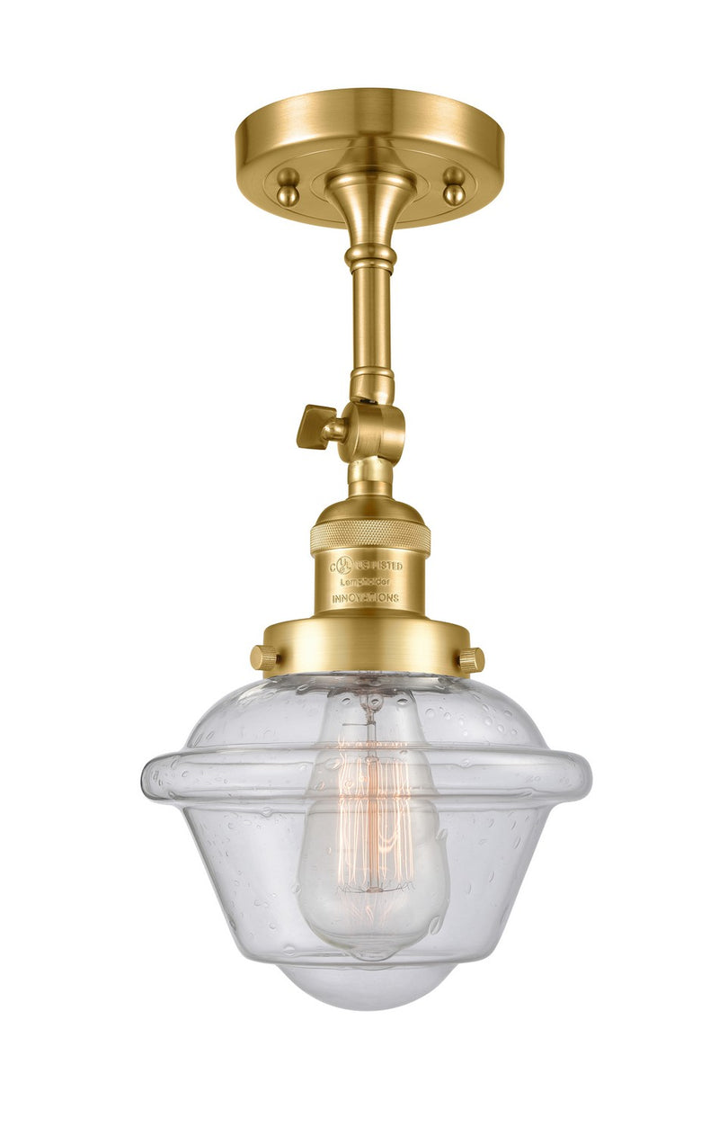 Innovations 201F-SG-G534-LED LED Semi-Flush Mount, Satin Gold