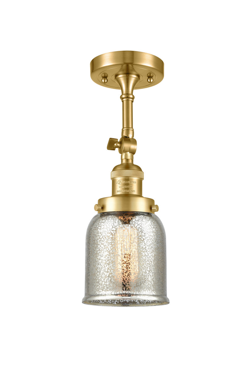 Innovations 201F-SG-G58 One Light Semi-Flush Mount, Satin Gold