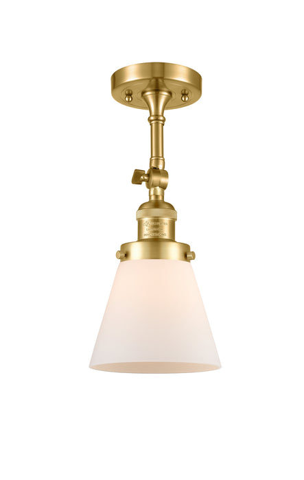 Innovations 201F-SG-G61 One Light Semi-Flush Mount, Satin Gold