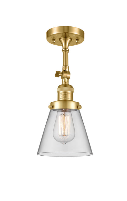 Innovations 201F-SG-G62 One Light Semi-Flush Mount, Satin Gold