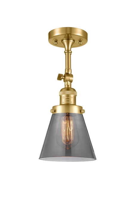 Innovations 201F-SG-G63 One Light Semi-Flush Mount, Satin Gold