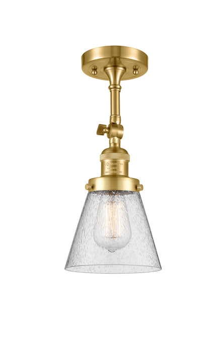 Innovations 201F-SG-G64 One Light Semi-Flush Mount, Satin Gold