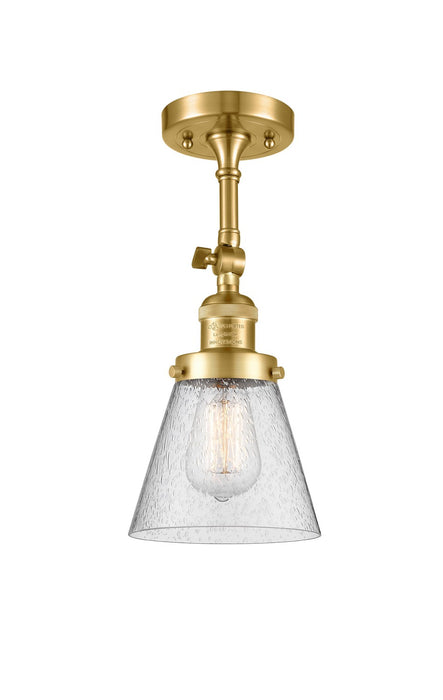 Innovations 201F-SG-G64-LED LED Semi-Flush Mount, Satin Gold