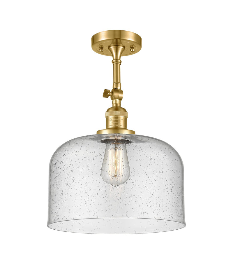 Innovations 201F-SG-G74-L One Light Semi-Flush Mount, Satin Gold