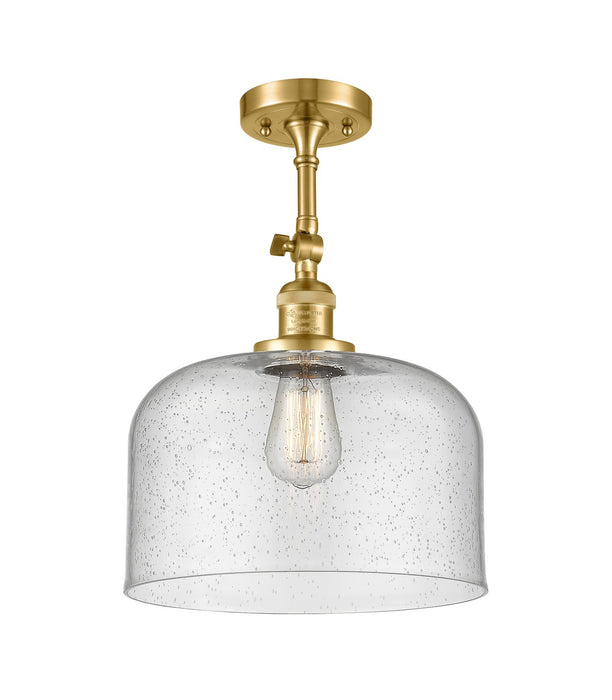 Innovations 201F-SG-G74-L One Light Semi-Flush Mount, Satin Gold