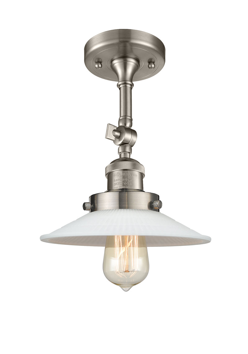 Innovations 201F-SN-G1 One Light Semi-Flush Mount, Brushed Satin Nickel