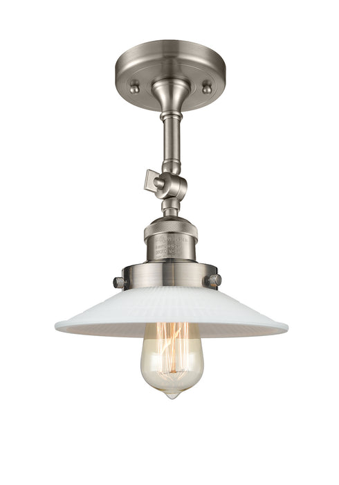 Innovations 201F-SN-G1 One Light Semi-Flush Mount, Brushed Satin Nickel