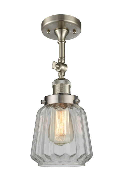 Innovations 201F-SN-G142-LED LED Semi-Flush Mount, Brushed Satin Nickel