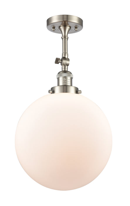 Innovations 201F-SN-G201-12 One Light Semi-Flush Mount, Brushed Satin Nickel