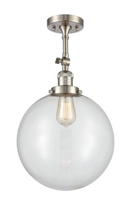 Innovations 201F-SN-G202-12 One Light Semi-Flush Mount, Brushed Satin Nickel