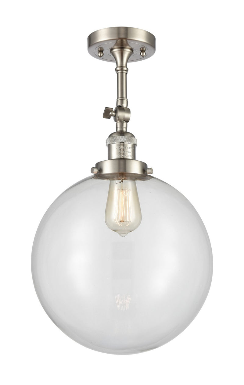 Innovations 201F-SN-G202-12-LED LED Semi-Flush Mount, Brushed Satin Nickel