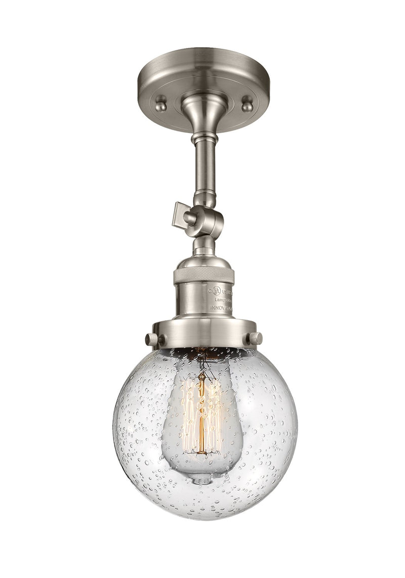 Innovations 201F-SN-G204-6-LED LED Semi-Flush Mount, Brushed Satin Nickel