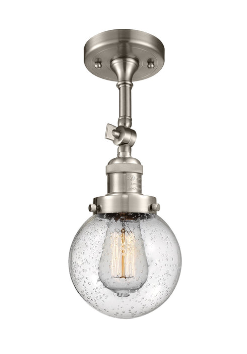 Innovations 201F-SN-G204-6-LED LED Semi-Flush Mount, Brushed Satin Nickel