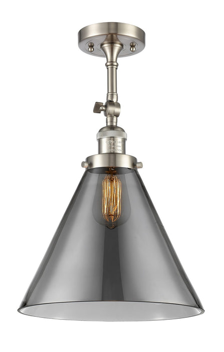 Innovations 201F-SN-G43-L-LED LED Semi-Flush Mount, Brushed Satin Nickel