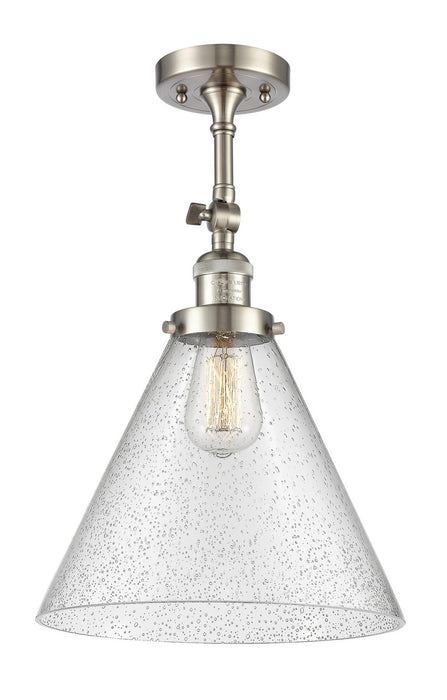 Innovations 201F-SN-G44-L-LED LED Semi-Flush Mount, Brushed Satin Nickel