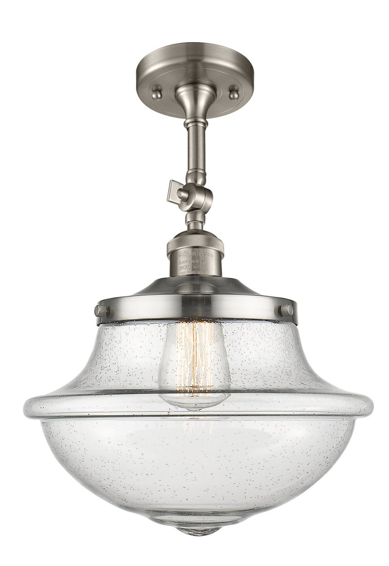 Innovations 201F-SN-G544 One Light Semi-Flush Mount, Brushed Satin Nickel