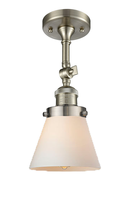 Innovations 201F-SN-G61-LED LED Semi-Flush Mount, Brushed Satin Nickel