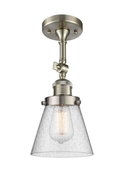 Innovations 201F-SN-G64 One Light Semi-Flush Mount, Brushed Satin Nickel