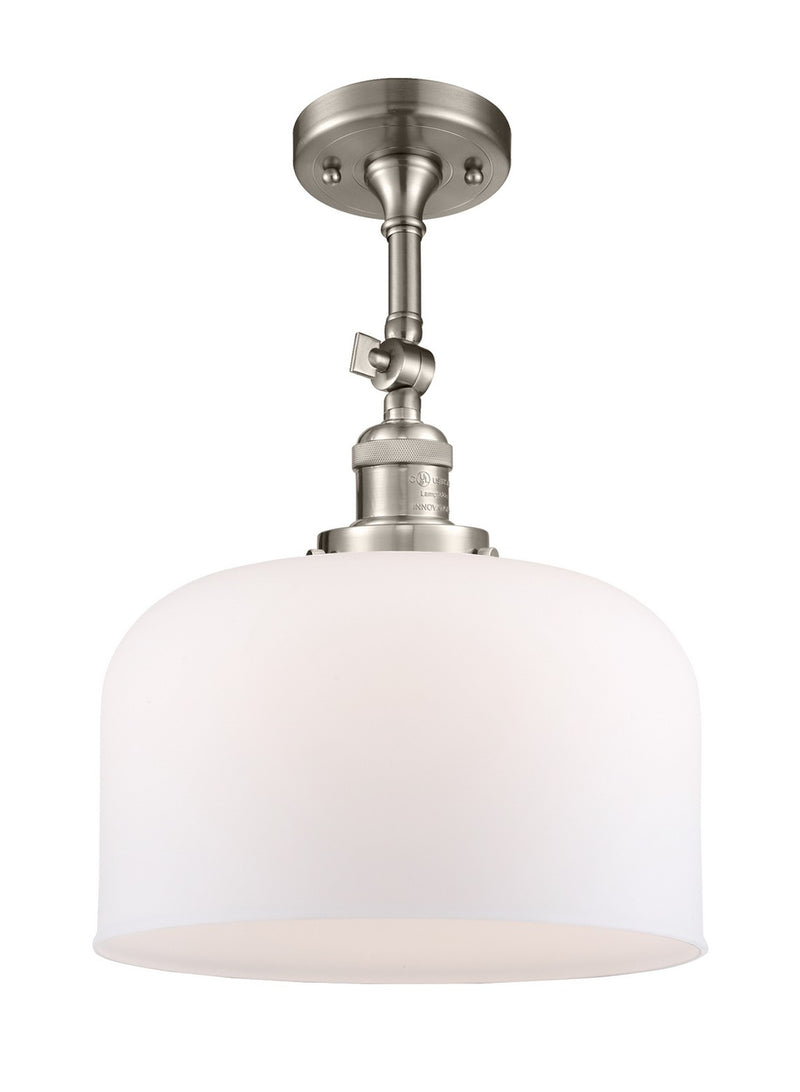 Innovations 201F-SN-G71-L One Light Semi-Flush Mount, Brushed Satin Nickel