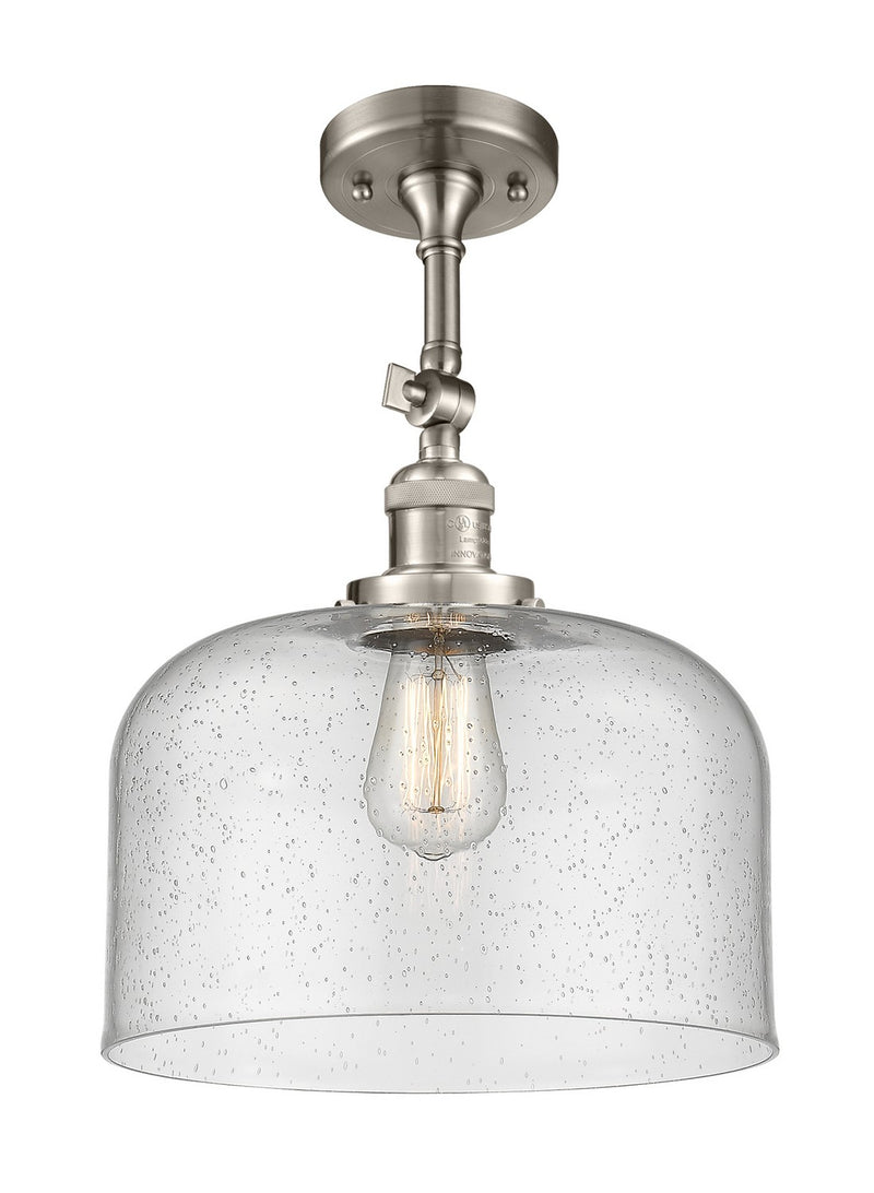 Innovations 201F-SN-G74-L One Light Semi-Flush Mount, Brushed Satin Nickel