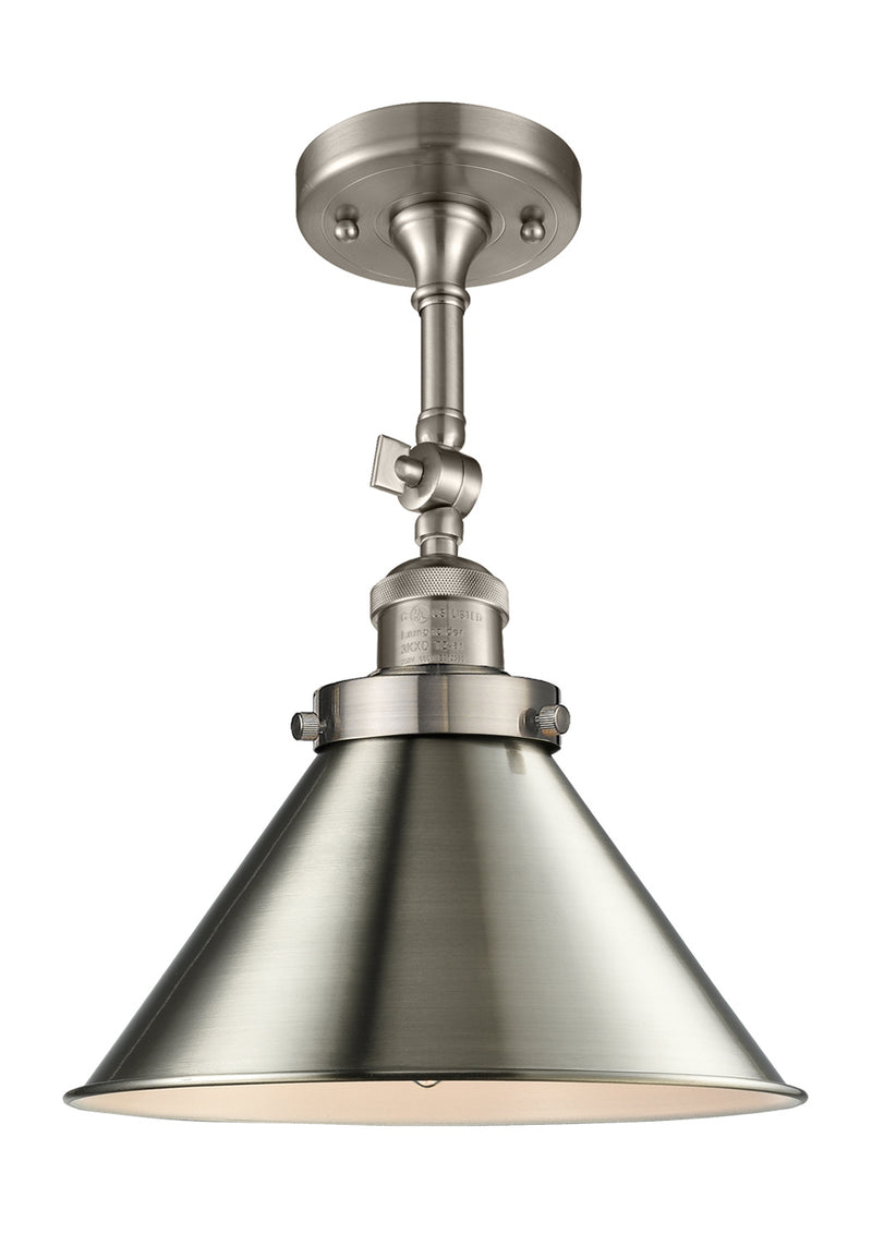 Innovations 201F-SN-M10-SN One Light Semi-Flush Mount, Brushed Satin Nickel