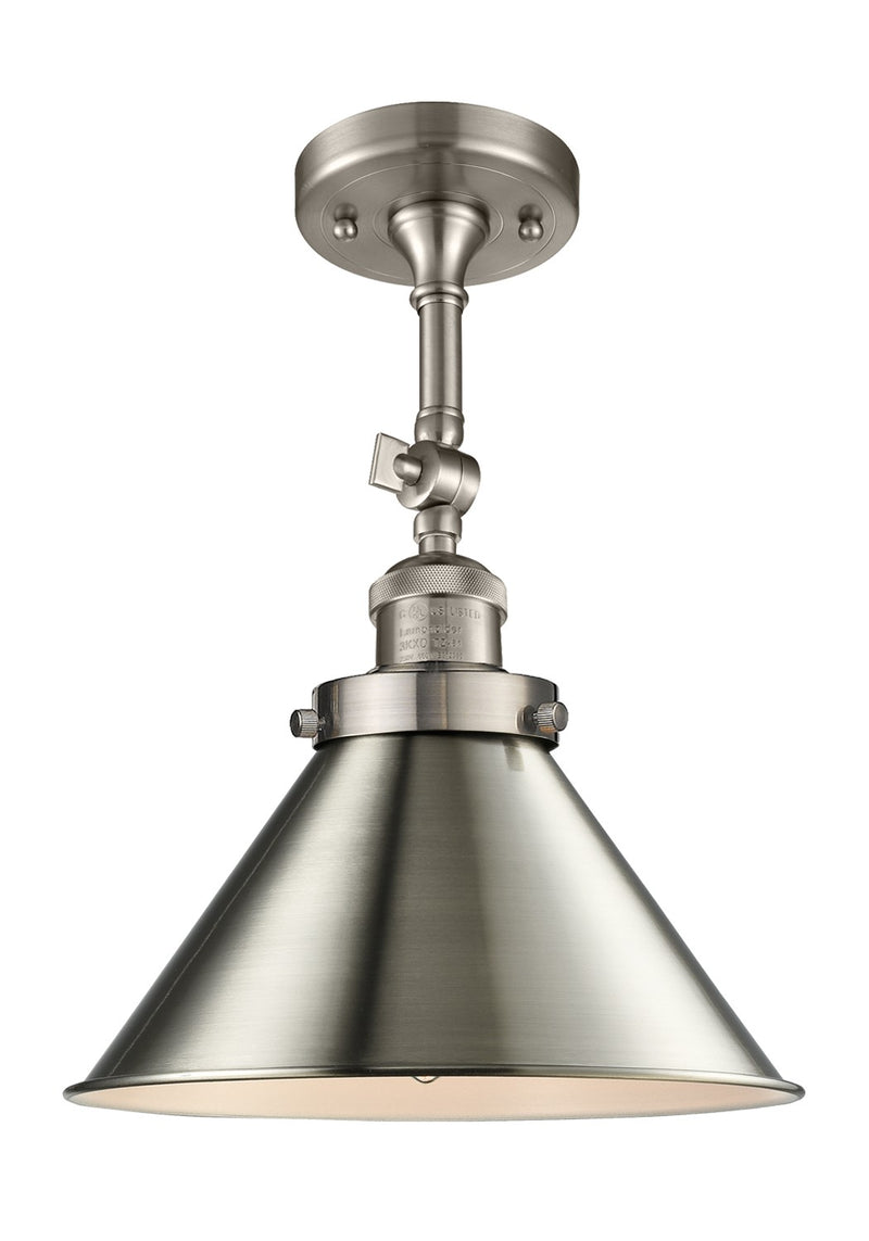 Innovations 201F-SN-M10-SN-LED LED Semi-Flush Mount, Brushed Satin Nickel