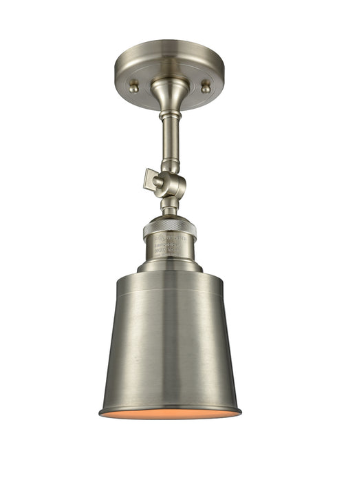 Innovations 201F-SN-M9-SN One Light Semi-Flush Mount, Brushed Satin Nickel