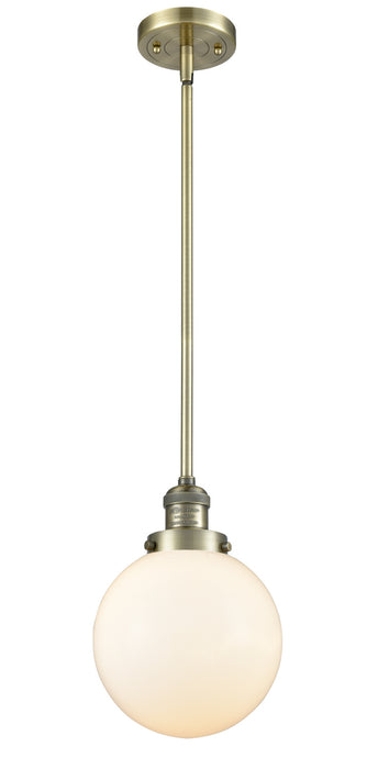 Innovations 201S-AB-G201-8 One Light Mini Pendant, Antique Brass