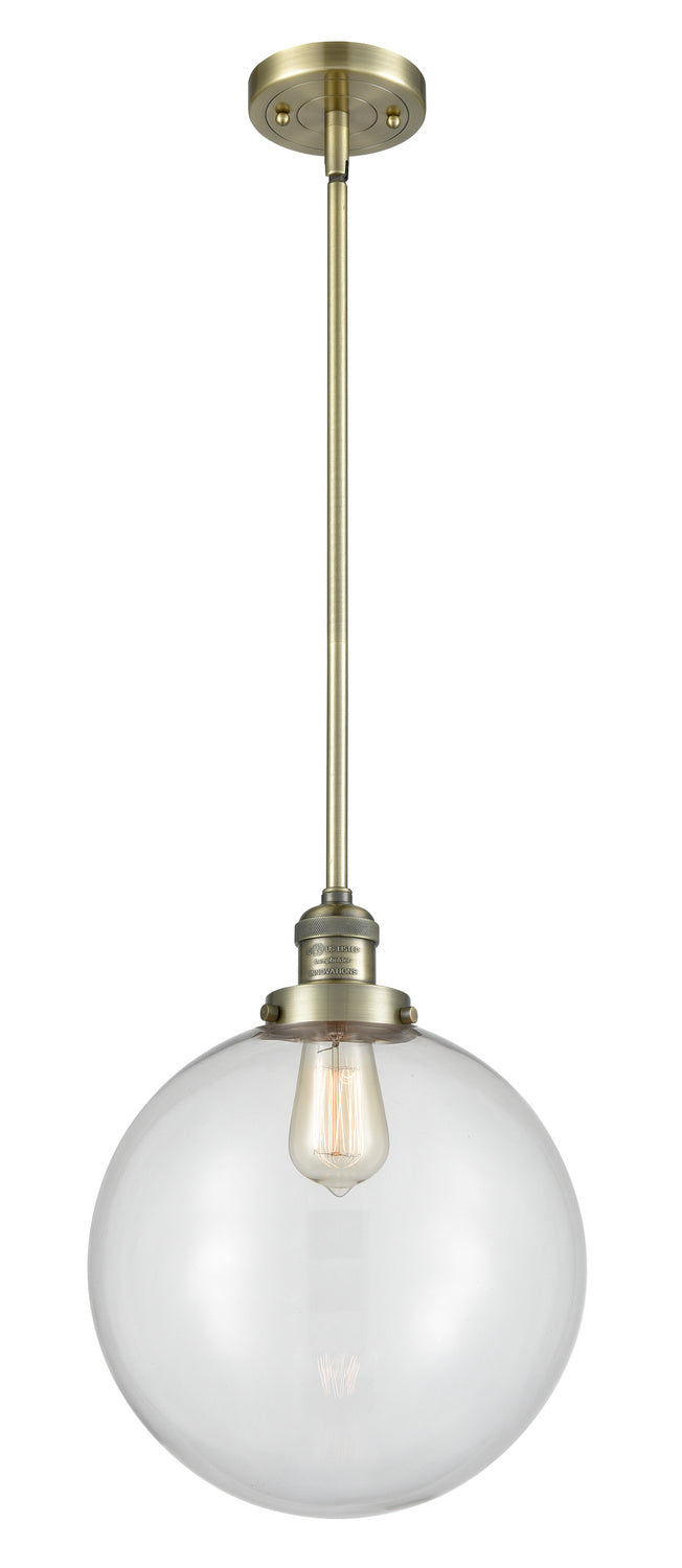 Innovations 201S-AB-G202-12 One Light Mini Pendant, Antique Brass