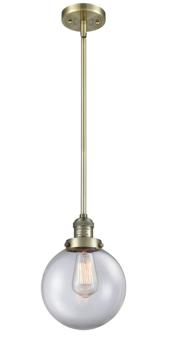 Innovations 201S-AB-G202-8 One Light Mini Pendant, Antique Brass