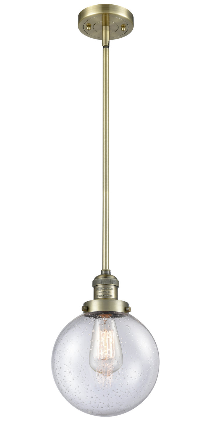 Innovations 201S-AB-G204-8 One Light Mini Pendant, Antique Brass