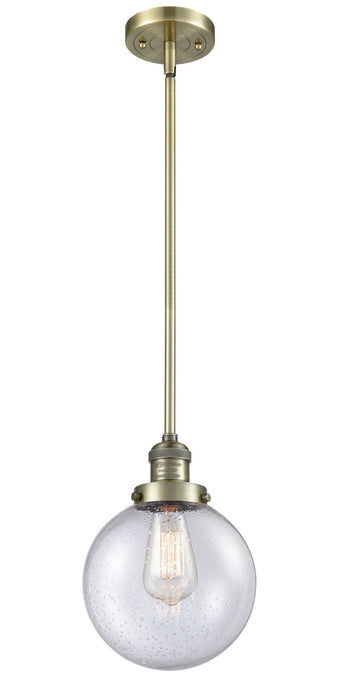 Innovations 201S-AB-G204-8 One Light Mini Pendant, Antique Brass