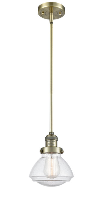 Innovations 201S-AB-G324 One Light Mini Pendant, Antique Brass