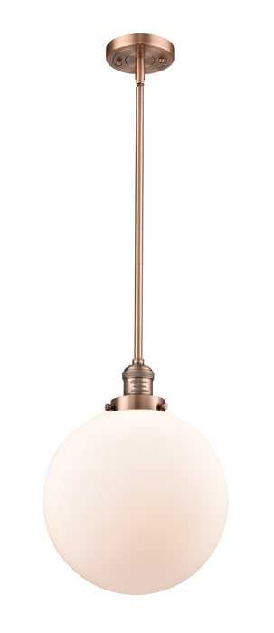 Innovations 201S-AC-G201-12 One Light Mini Pendant, Antique Copper